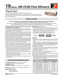 19 Series AIR-FUSE Flow Diffusers Installation Instructions