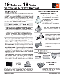 18 & 19 Series Valves