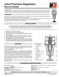 Precision Regulators Miniature Series