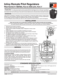 Remote Pilot Piston Regulators High-Capacity Series; Flow to 4000 scfm