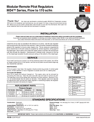 Remote Pilot Piston Regulators MD4 Series