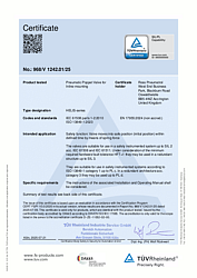 Certificado SIL de la serie HELIS