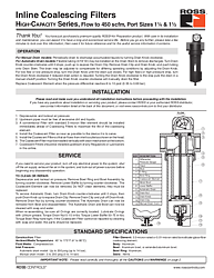 Filtros coalescentes Serie de alta capacidad 450 scfm