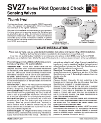 Instrucciones de instalación de válvulas de retención PO serie SV27