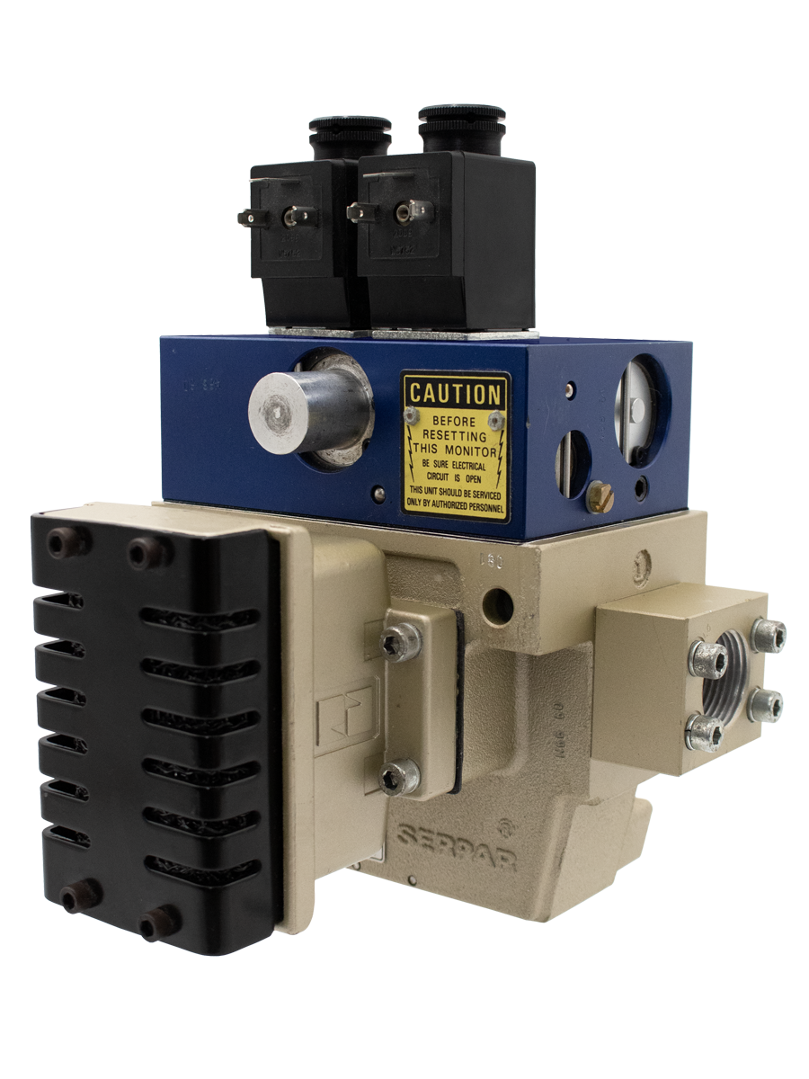 Double Valves with Pneumatic L-G Monitor, Ports 3/8 to 3/4