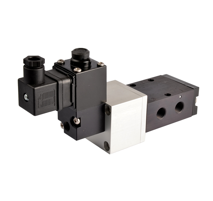 1/4", BSP/NPT, Montaje remoto, 3/2, Baja presión, Piloto externo, Solenoide simple